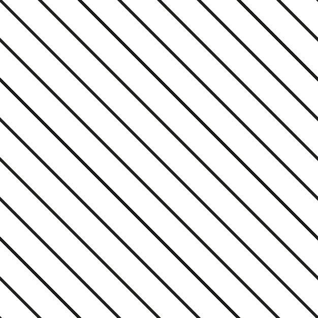 Vector diagonal lines pattern Seamless striped background Simple endless black and white texture