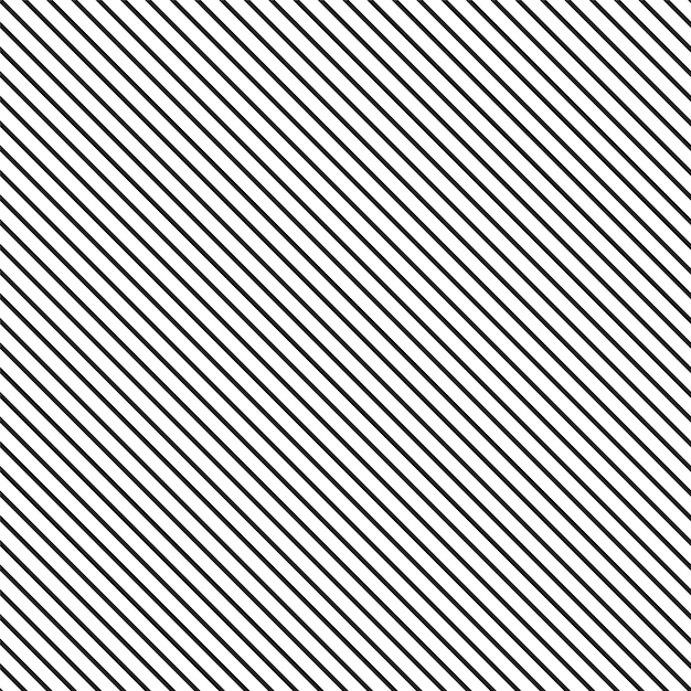 Vector diagonal lines pattern seamless striped background simple endless black and white texture