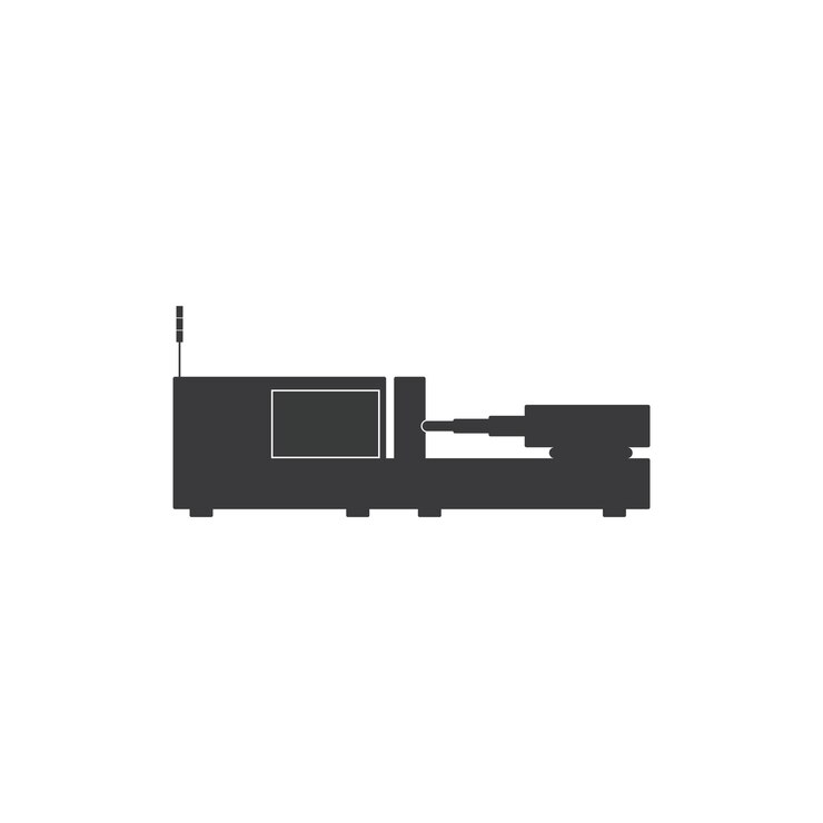 Vector vector diagram of an electric or hydraulic injection molding machine logo template