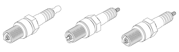 Vector vector different car spark plug set