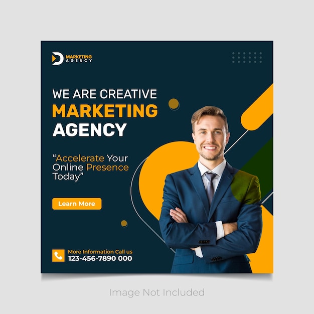 vector digitaal marketingbureau sociale media postsjabloon