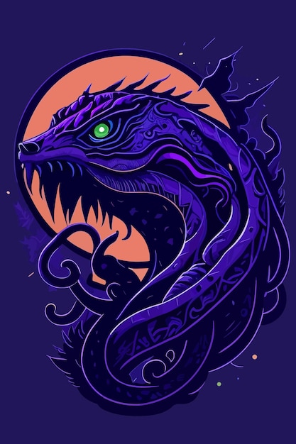 vector of digital art in purple illustration art design logo poster and tshirt design