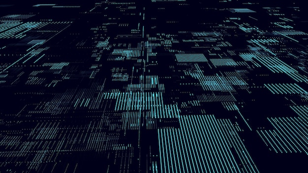vector digital database cyberspace decoding algorithms hacked software cyber security with moving particles big data visualization
