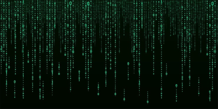 Vector vector digital green background of streaming binary code matrix background with numbers 10 coding or hacking concept vector illustration