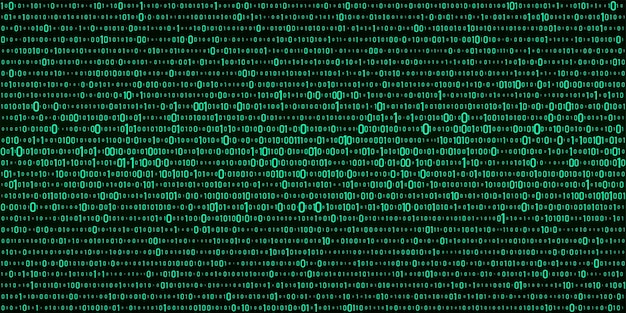 Vector digital green background of streaming binary code Matrix background with numbers 10 Coding or hacking concept