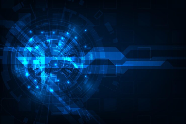 Vector vector digital hud ring technology communication concept adstract blue light background