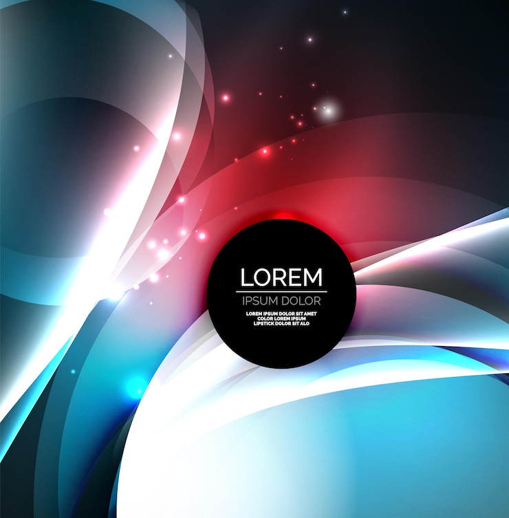 Vector vector digital illustration glowing waves and circles