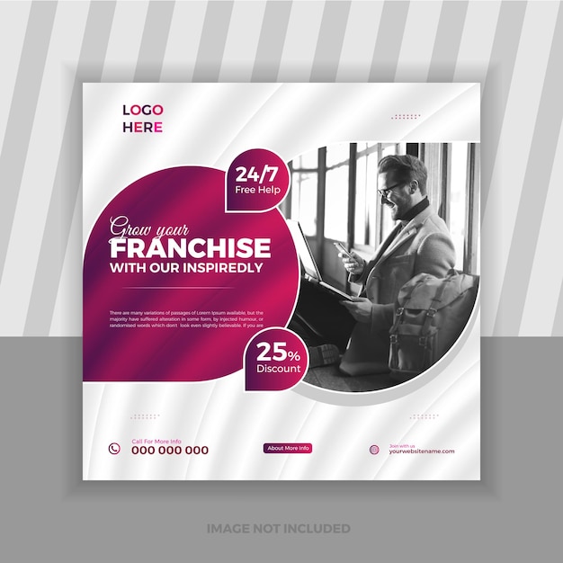 Vector digital marketing agency business corporate social media post template