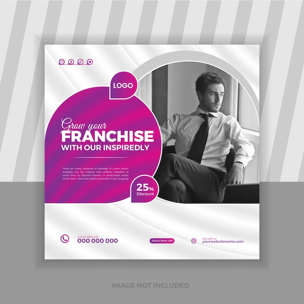 Vector digital marketing agency business corporate social media post template