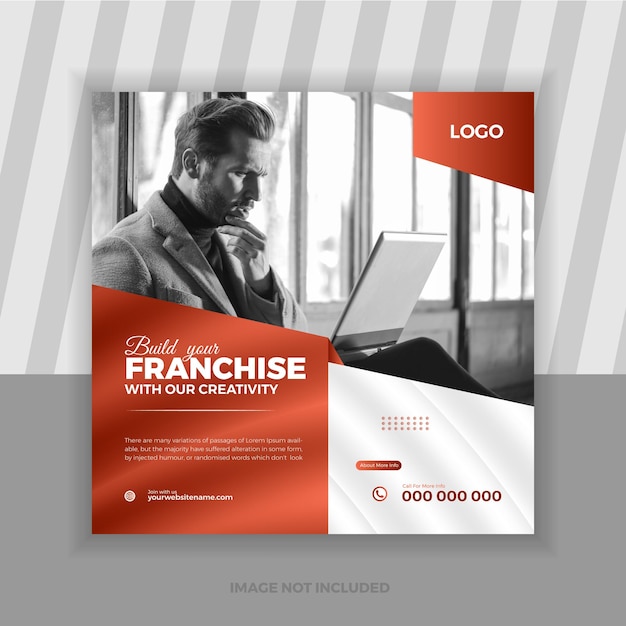 Vector digital marketing agency business corporate social media post template