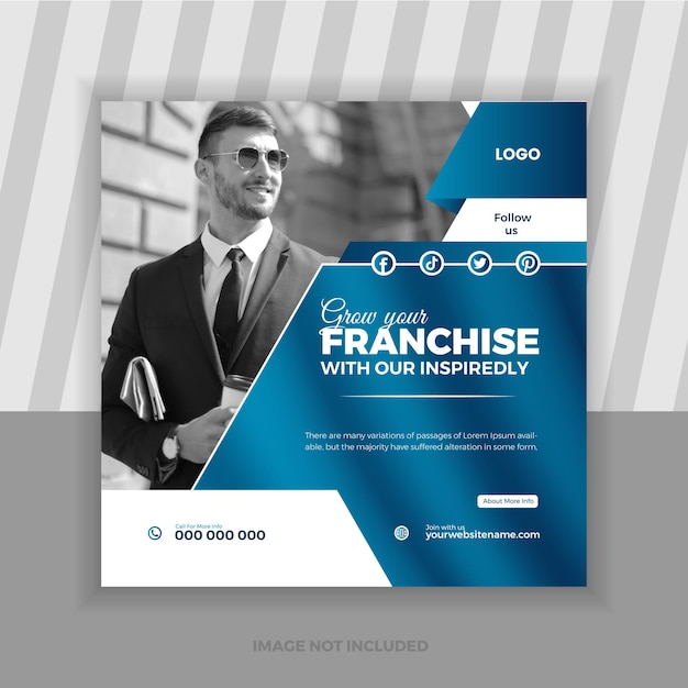 Vector digital marketing agency business corporate social media post template