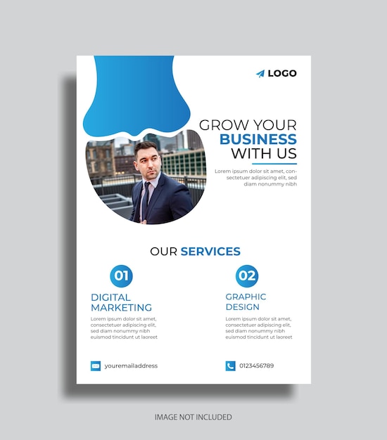 vector digital marketing agency business flyer design template