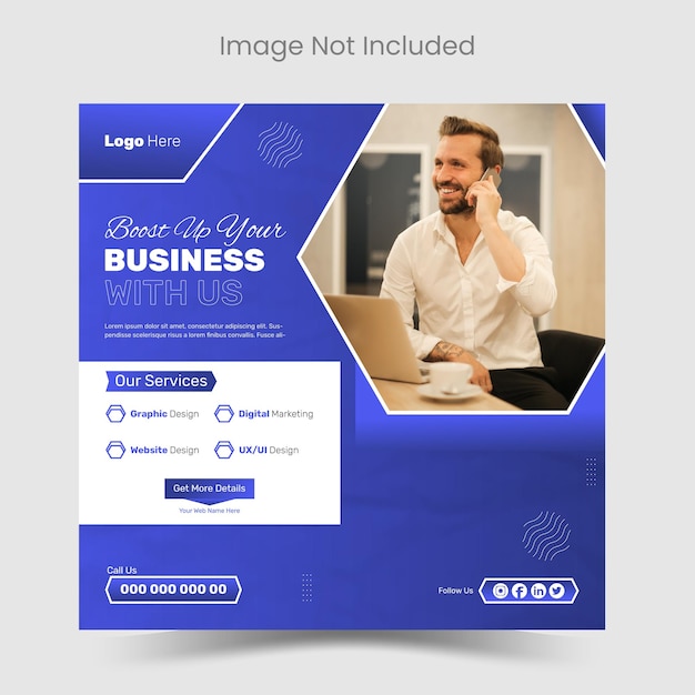 Vector digital marketing agency or corporate social media and Instagram post template