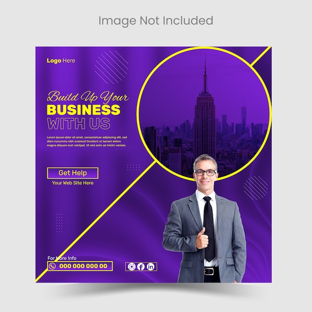 Vector digital marketing agency or corporate social media and Instagram post template