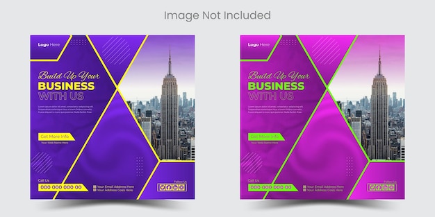 Vector digital marketing agency and corporate social media post or web banner template