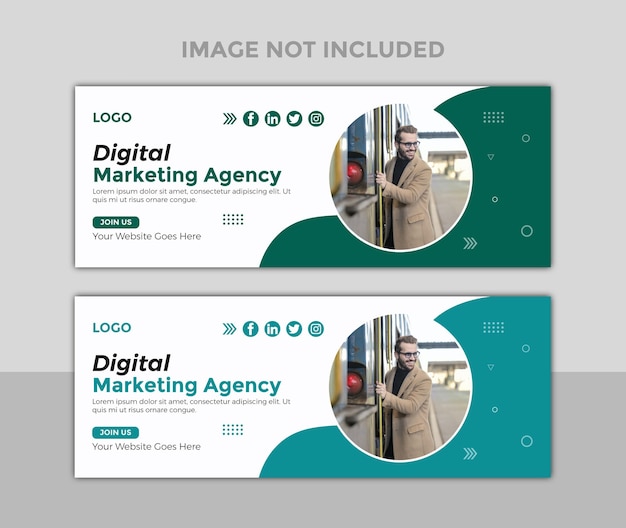 Vector digital marketing agency facebook cover design template with corporate banner