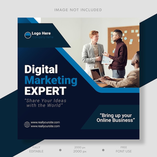 Vector digital marketing agency instagram post and design