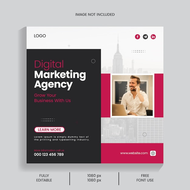 Vector digital marketing agency post template