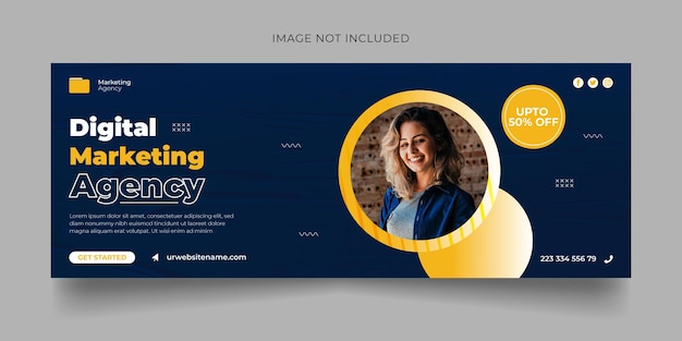 Vector digital marketing agency social media facebook cover template design