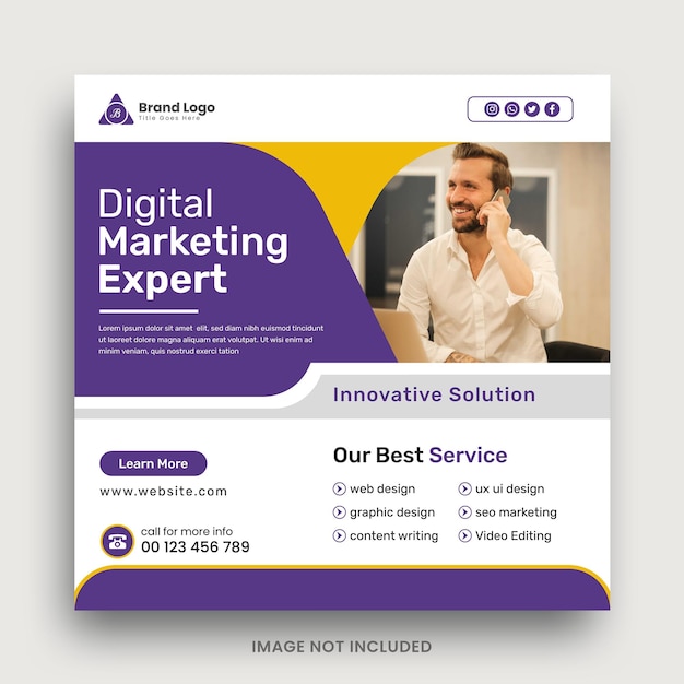 Vector digital marketing business social media post and web banner design