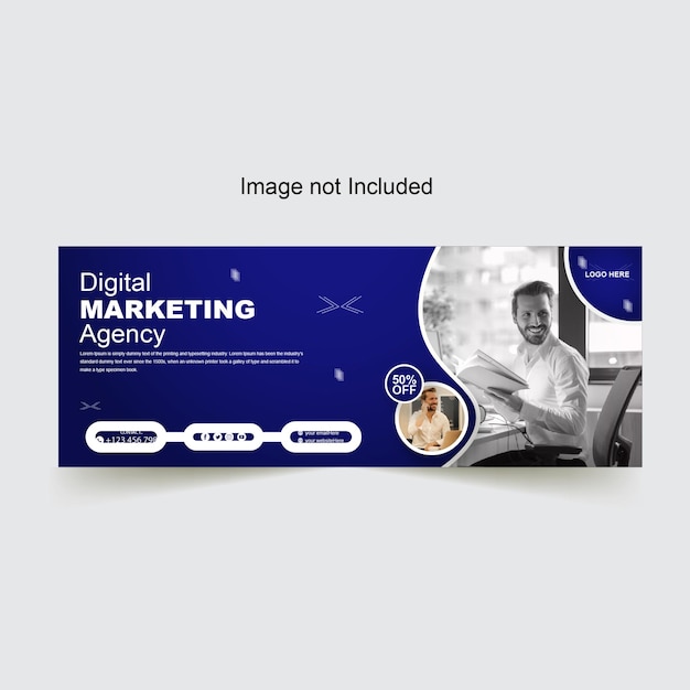 векторный цифровой маркетинг шаблон обложки Facebook