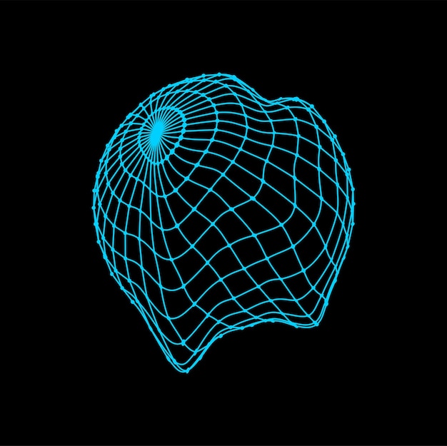 Forma futuristica della sfera del wireframe digitale di vettore