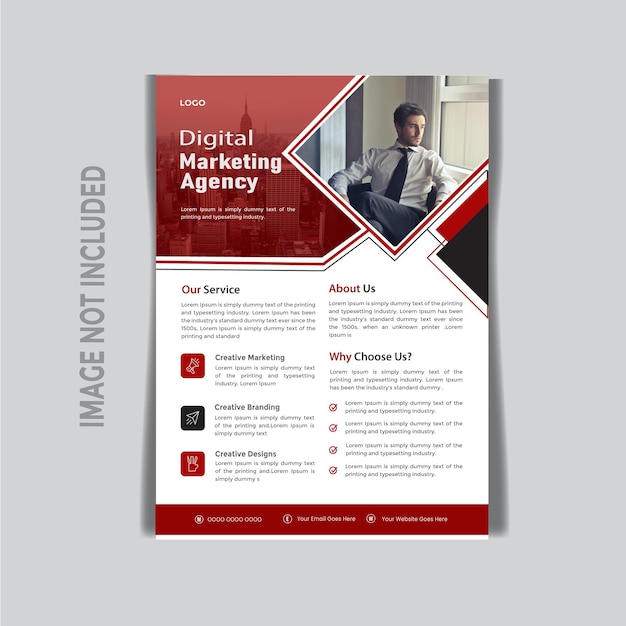 Vector digitale marketing corporate moderne business flyer ontwerp sjabloon