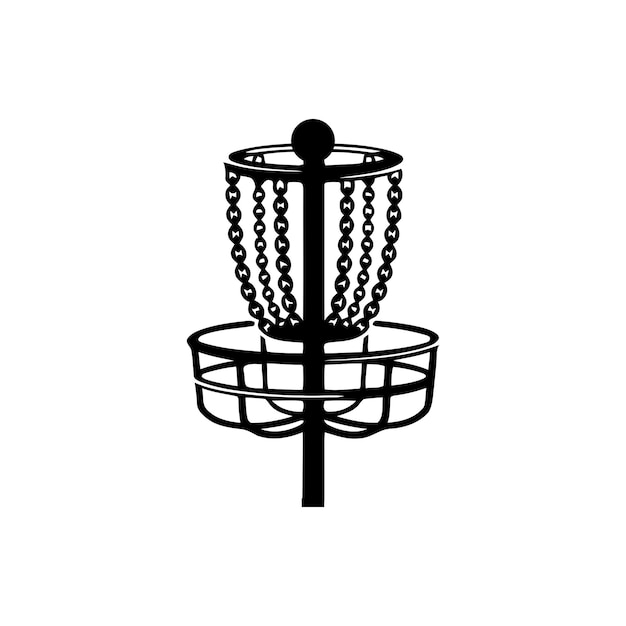 Vector disc golf silhouette disc golf player and icons vector illustration