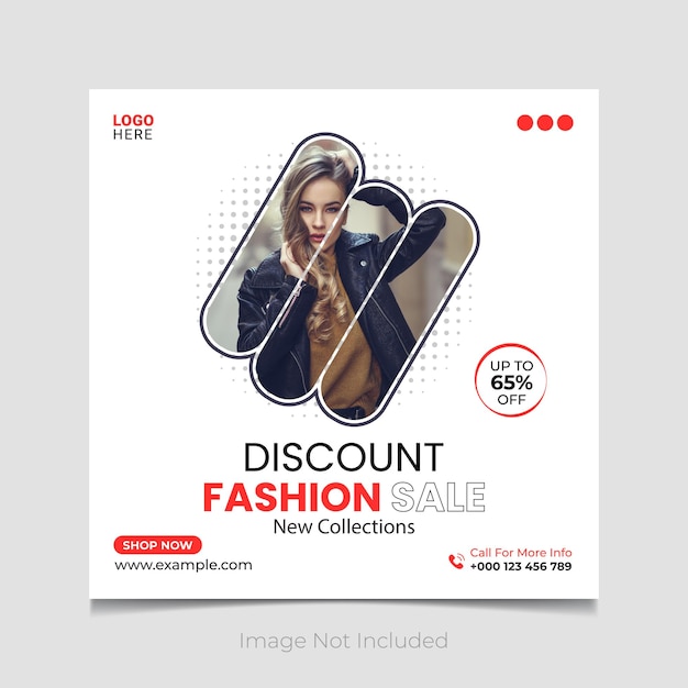 Vector discount fashion sale social media post design