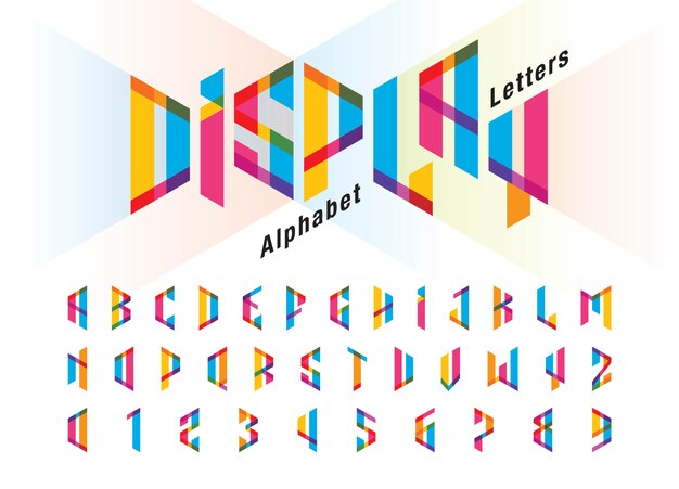 Vector vector of distort modern alphabet letters and numbers, minimalist font design