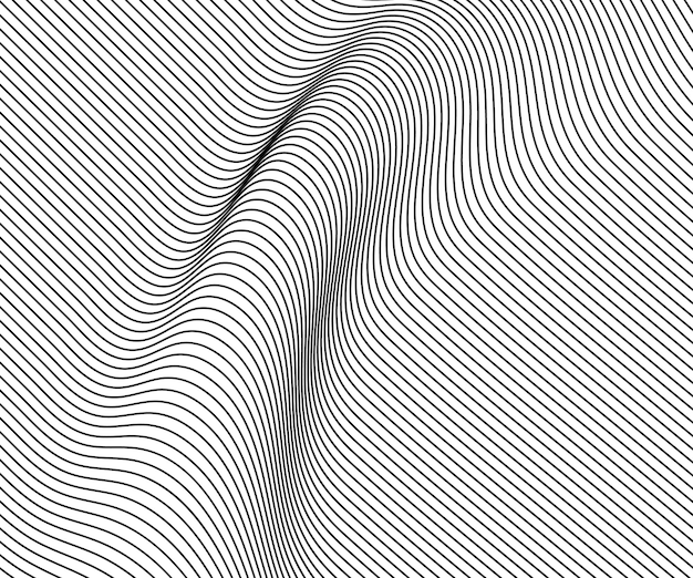 Фон векторных искаженных волновых линий