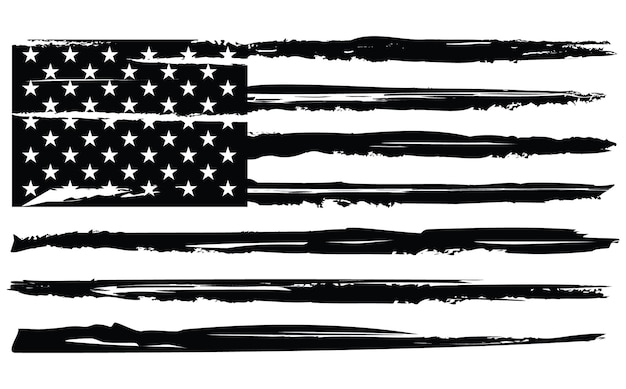 Vector vector of the distressed american flag