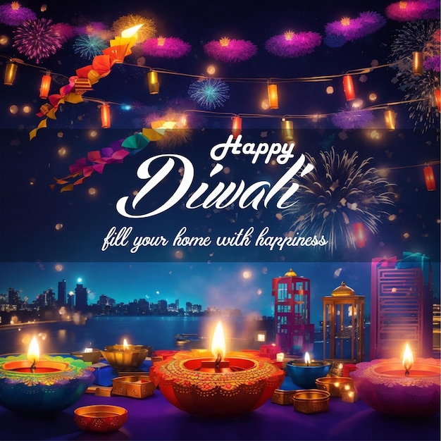 Vector Diwali social media post design