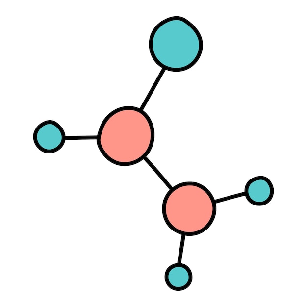 Vector DNA hand-drawn in doodle cartoon style.