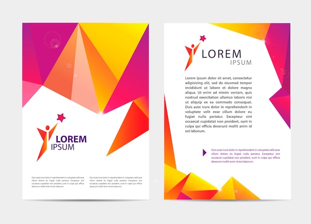 Vector document brief of logo stijl dekking brochure en briefhoofd sjabloon ontwerp mockup set voor zakelijke presentaties man menselijke leiderschapsport