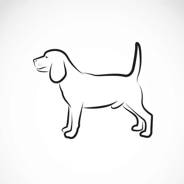 Вектор собаки породы бигль на белом фоне. Домашний питомец. Животное. Логотип или значок собаки. Легко редактируемые многослойные векторные иллюстрации.