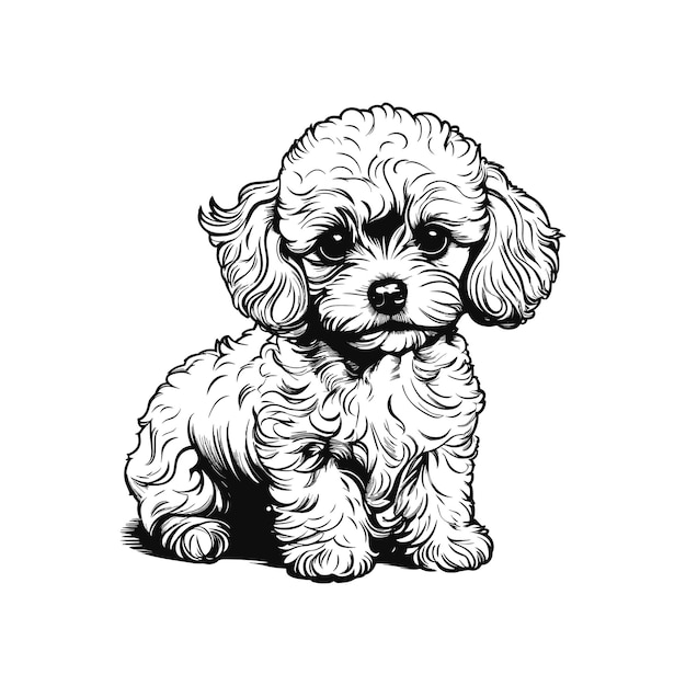 Векторная порода собак йоркширский терьер эскиз вручную нарисованный в гравюре векторная иллюстрация