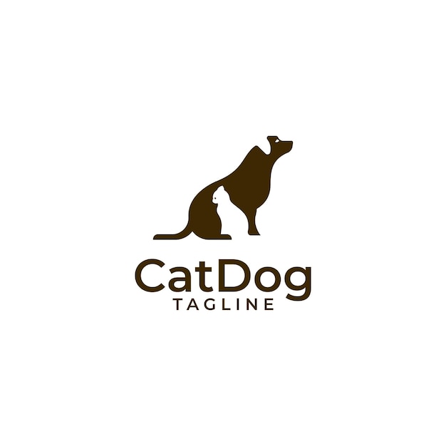 vector dog and cat logo design template