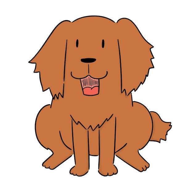 Vector vector of dog, golden retriever