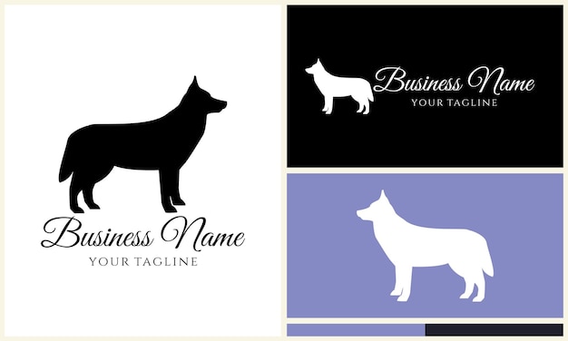 vector dog line logo template