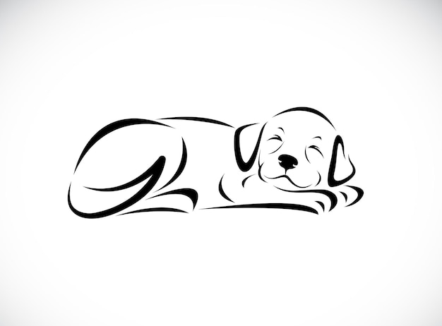 Vettore di un cane che dorme design su sfondo bianco facile illustrazione vettoriale a strati modificabile animali da compagnia