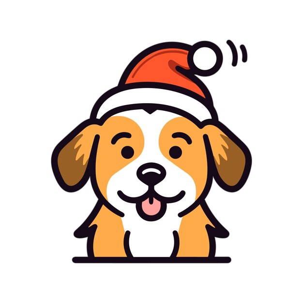 Vector vector dog with christmas head