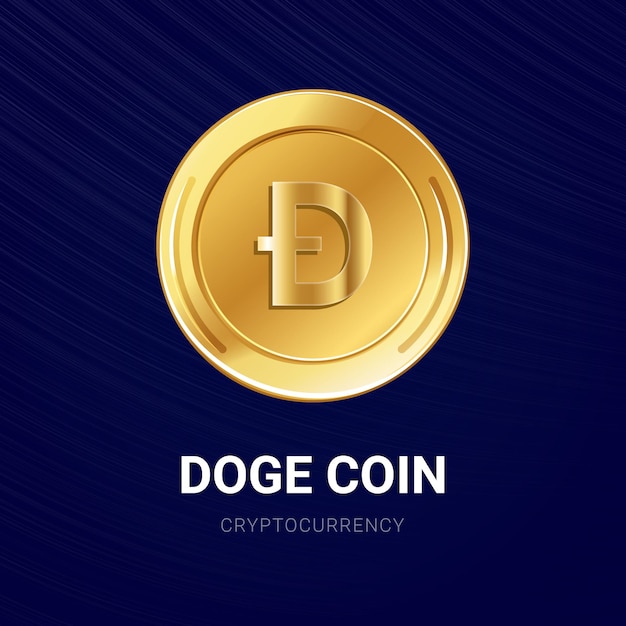 Vector dogecoin cryptocurrency gouden luxe munt