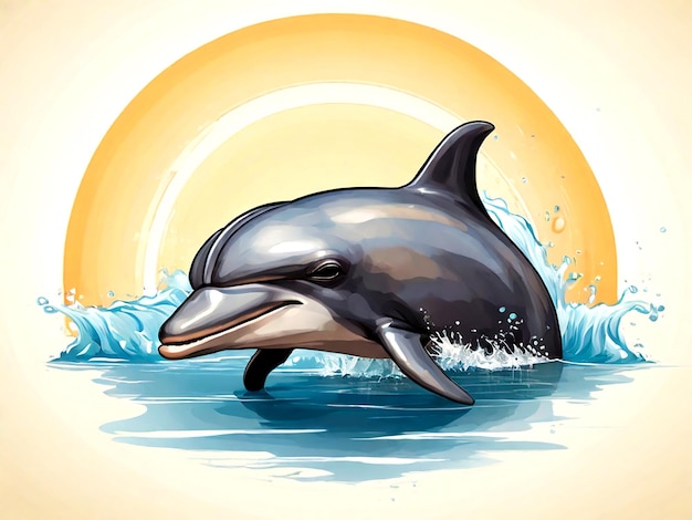 Vector A dolphin isolated