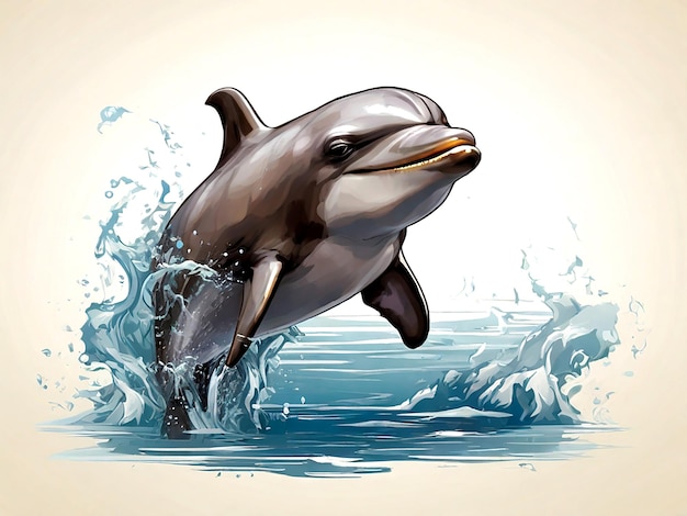 Vector a dolphin isolated