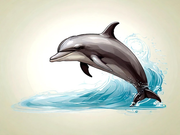 Vector A dolphin isolated