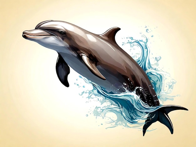 Vector A dolphin isolated