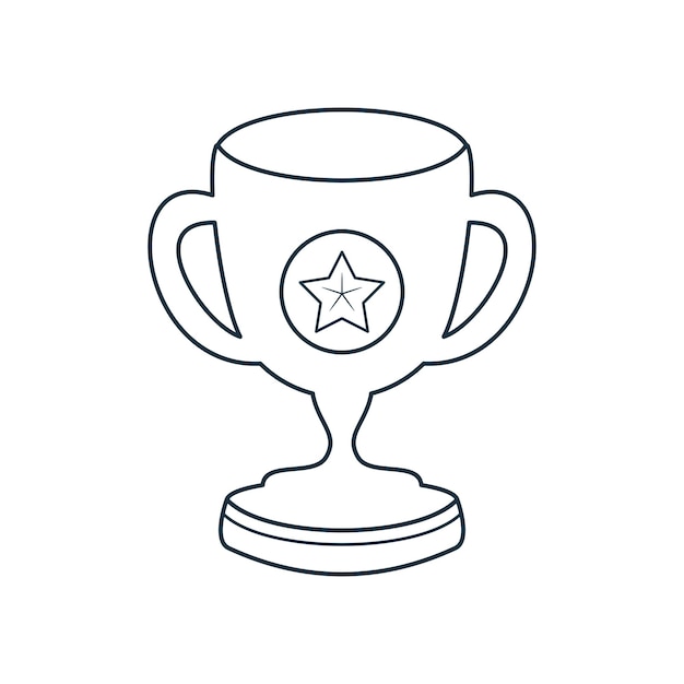 Vector doodle champion trophy cup of winner hand drawn element sketch line style trophy cup