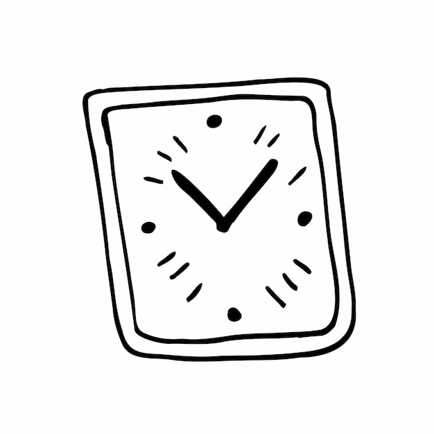 Vector doodle clock watch icon Business sign vector eps10