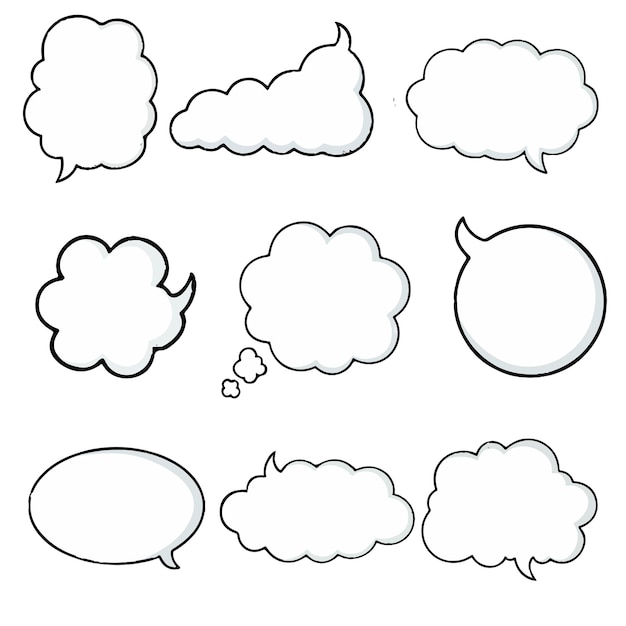 Vector vector doodle cloud thought bubble